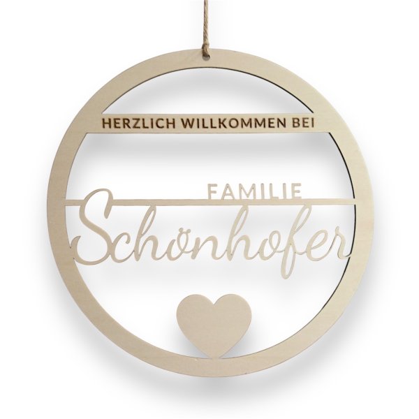 Türkranz personalisiert aus Holz - Familie